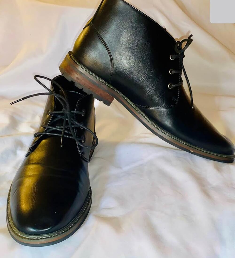 David Stone Men’s Black Leather Chukka Ankle Boots Size 11